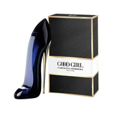 Good Girl Eau de Parfum 80ML by Carolina Herrera in stiletto-shaped bottle with packaging box. Bold & feminine fragrance for women.