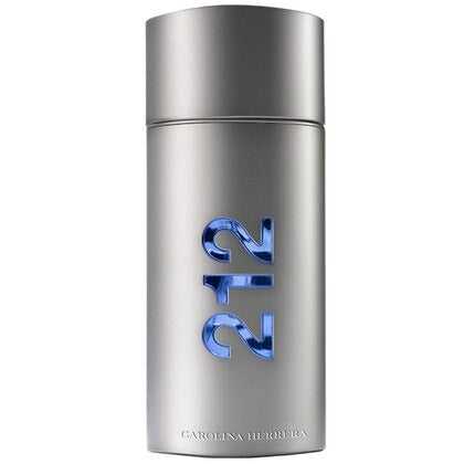 Carolina Herrera 212 Men NYC Eau de Toilette – 100ml sleek silver bottle with bold blue 212 logo, ideal for modern men's fragrance collections.