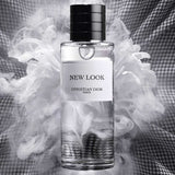 New Look by Dior – Modern Floral Amber Eau de Parfum bottle surrounded by floral smoke effects, emphasizing its luxurious unisex scent.