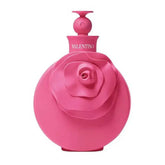 Valentino Valentina Pink Eau de Parfum 80ml in a bold pink bottle with a sculpted rose design, ideal for women seeking a floral-fruity gourmand scent.