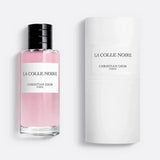 La Colle Noire by Dior – Rose-Infused Luxury Eau de Parfum in a sleek glass bottle with pink fragrance and minimalist white cylindrical box.
