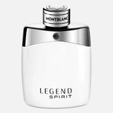 Mont Blanc Legend Spirit Eau de Toilette 100ml bottle with sleek white and silver design, ideal for men’s grooming and pet fragrance collections.