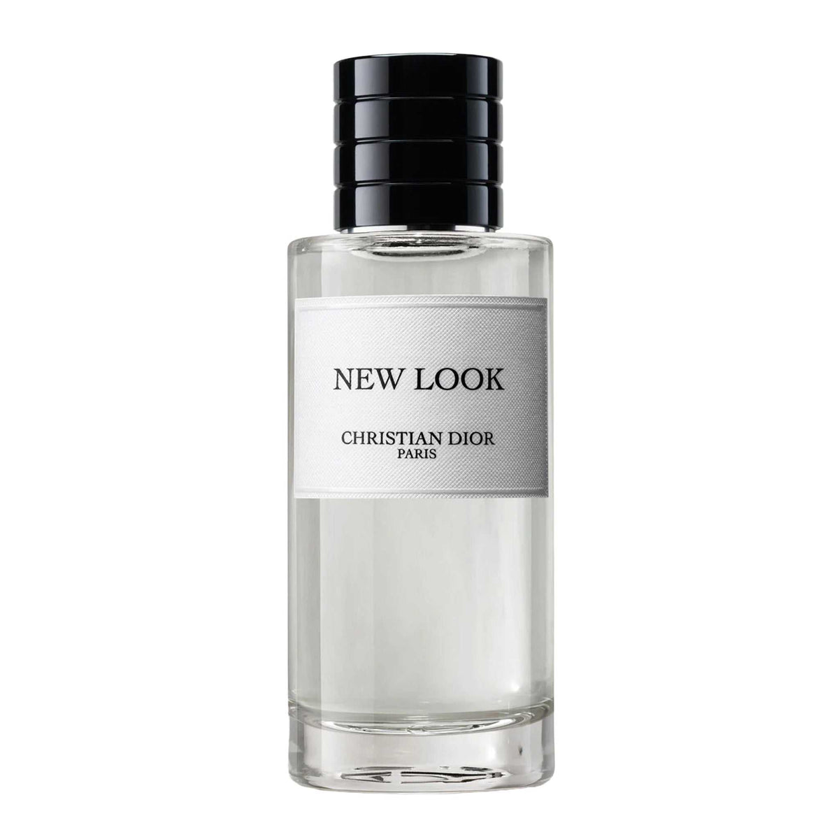 New Look by Dior – Modern Floral Amber Eau de Parfum in a sleek clear glass bottle with black cap, unisex luxury fragrance for men and women.